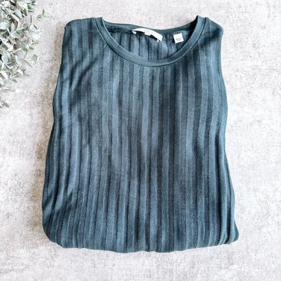Vince Green Long Sleeve Wide Ribbed Top Size XL - Picture 1 of 7